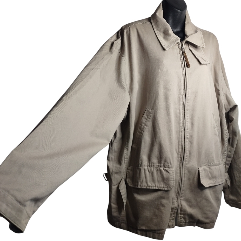VTG Fieldmaster Men's Size Large Beige Zip Up Pockets Lined Jacket Size L - Picture 5 of 8
